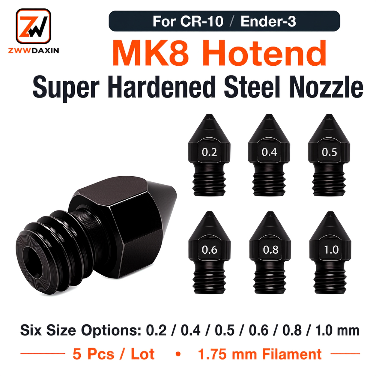 3D Printer Hotend Kit - Bico de Aço Super Reforçado MK8